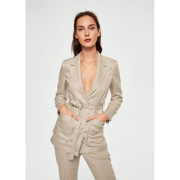 Mango Linen Beige Casual Suite - Picture 1 of 14